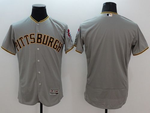 Pirates Blank Grey Flexbase Authentic Collection Stitched MLB Jersey - Click Image to Close